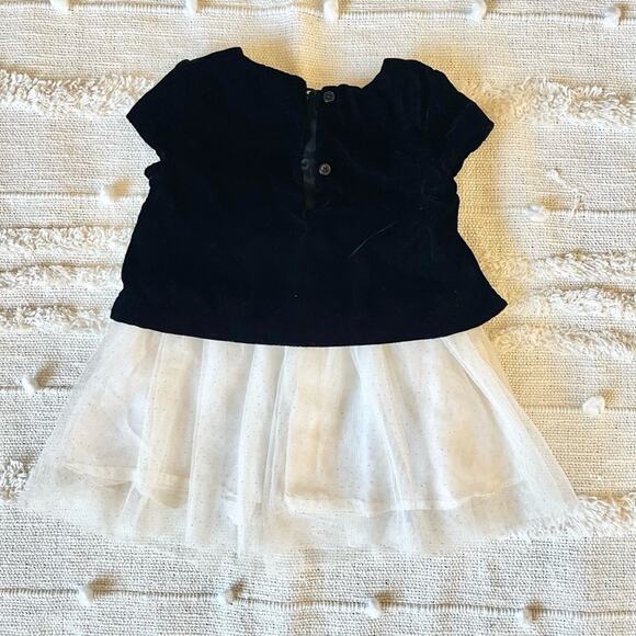 Baby Gap black velvet white sparkly tulle holiday dress size 18-24 months - Picture 2 of 5